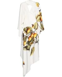 Ferragamo - Abito asimmetrico con stampa botanica - Lyst