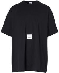 Burberry - T-Shirt mit Logo-Patch - Lyst