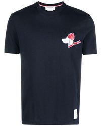 Thom Browne - T-shirt Hector con applicazione - Lyst