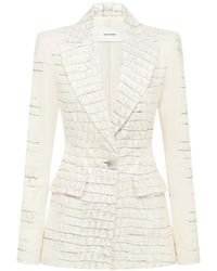 Alex Perry - Croc-Embossed Single-Breasted Blazer - Lyst