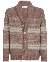 Brunello Cucinelli - Alpaca, Cashmere And Wool Nordic-Jacquard Cardigan - Lyst