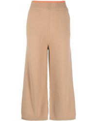 MSGM - Logo-embroidered Cropped Trousers - Lyst