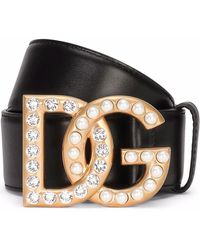 Dolce & Gabbana - Dg-logo Rhinestone-embellished Belt - Lyst