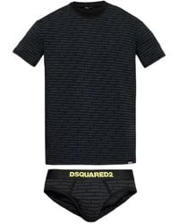 DSquared² - T-Shirt En Slip Met Logoprint - Lyst