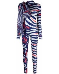 Atu Body Couture - Animal-Print Bow-Detail Jumpsuit - Lyst