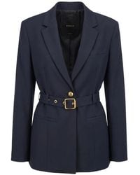 Pinko - Belted Single-Breasted Blazer - Lyst