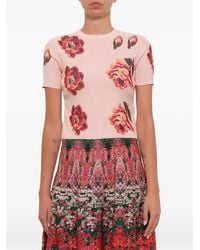 McQueen - Tapestry Rose Jacquard T-Shirt - Lyst