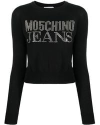 Moschino - Rhinestone-Embellished Wool-Blend Jumper - Lyst