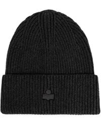 Isabel Marant - Mayers Logo-Patch Ribbed-Knit Beanie Hat - Lyst