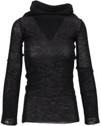 Ann Demeulemeester - Top Tizziana A Maniche Lunghe Con Spalle Basse - Lyst