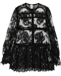 FETICO - Lace-Panelled Peplum-Hem Blouse - Lyst