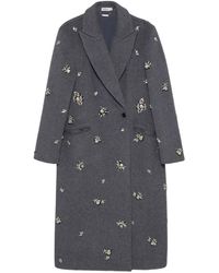 Jonathan Simkhai - Crystal-Embellished Double-Breasted Coat - Lyst