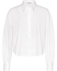 Brunello Cucinelli - Band-collar Cotton-blend Shirt - Lyst