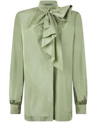 Alberta Ferretti - Bow-Detail Long-Sleeved Shirt - Lyst