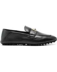 Fendi - Baguette Leather Loafers - Lyst
