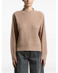 Peserico - Ribbed-Knit Mock-Neck Sweater - Lyst