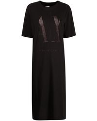 Armani Exchange - Vestido estilo camiseta con logo estampado - Lyst