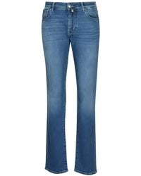 Jacob Cohen - Bard Faded-Effect Logo-Patch Jeans - Lyst
