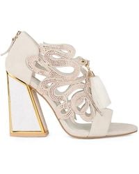 Kat Maconie - Aya Saba Crystal-Embellished Tassel-Detail Sandals - Lyst