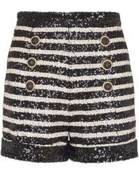 Balmain - Gestreepte Shorts - Lyst