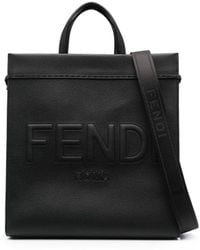 Fendi Shopper mit Logo-Prägung - Schwarz
