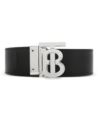 Burberry - Omkeerbare Geruite Riem Met Tb-Detail - Lyst