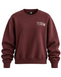 New Balance - Sweat Trackside En Polaire À Col Rond - Lyst