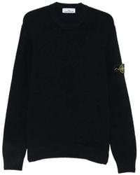 Stone Island - Logo-Patch Wool Sweater - Lyst