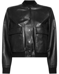 Salvatore Santoro - Ribbed Leather Bomber Jacket - Lyst