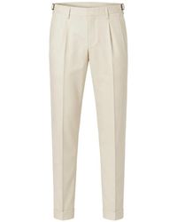 Berwich - Pleated-Detail Turn-Up Trousers - Lyst