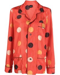 Aspesi - Dot-Print Silk Shirt - Lyst