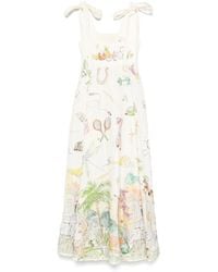 ALÉMAIS - Graphic-Print Midi Dress - Lyst