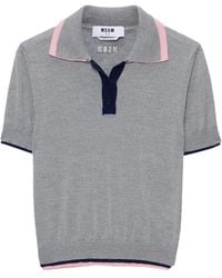MSGM - Buttoned Polo Shirt - Lyst