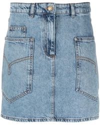 Moschino - Cotton Denim Short Skirt - Lyst