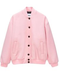 MSGM - Gefütterte Jacke Mit Grafischem Print - Lyst