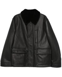 Yves Salomon - Collared Pocket Leather Jacket - Lyst