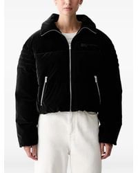 KARL LAGERFELD - Velvet-Effect Puffer Jacket - Lyst