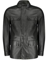 Moorer - Chaqueta de piel con cordones y cuatro bolsillos - Lyst