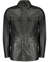 Moorer - Four-Pocket Drawstring Leather Jacket - Lyst