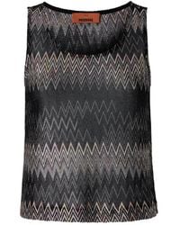 Missoni - Sleeveless Viscose Lamé Chevron Top - Lyst
