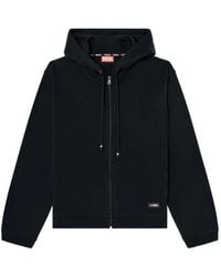 DIESEL - Logo-Detail Zip-Up Cotton Hoodie - Lyst