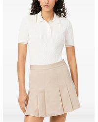 Lacoste - Cable-Knit Polo Shirt - Lyst