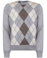 Gran Sasso - Argyle-Knit Crew-Neck Sweater - Lyst