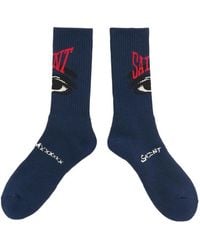 SAINT Mxxxxxx - Eye-Intarsia Ribbed-Knit Socks - Lyst