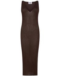 Alpha Studio - V-Neck Ribbed-Knit Dress - Lyst