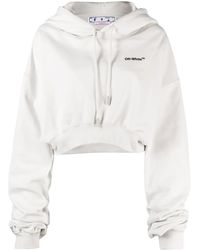Off-White c/o Virgil Abloh - Cropped Cotton Hoodie - Lyst