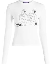 Jean Paul Gaultier - Stretch-Cotton-Jersey Long-Sleeves Top Printed Kamasutra - Lyst