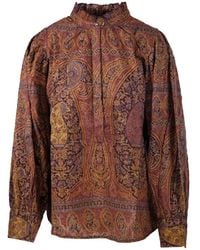 Antik Batik - Tai Paisley-Print Ruffled Collar Blouse - Lyst