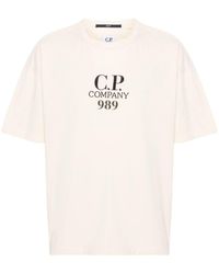 C.P. Company - Katoenen T-shirt Met Geborduurd Logo - Lyst