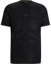 BOSS - Camiseta en jacquard con logo reflectante - Lyst